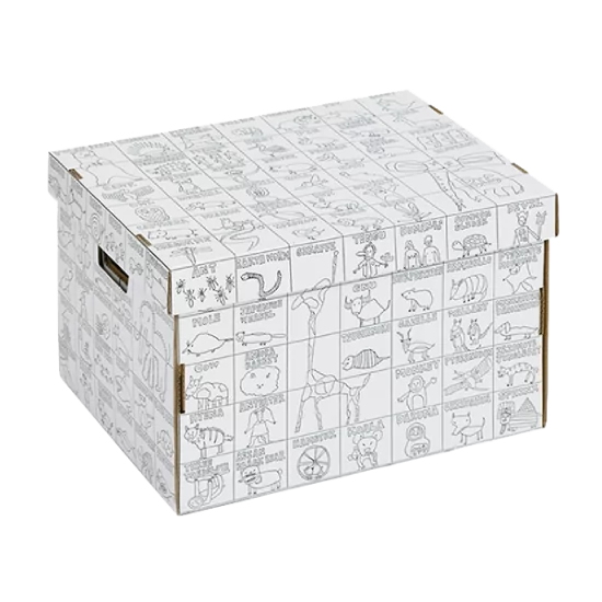Úložná krabice s omalovánkou ANIMAL LAB