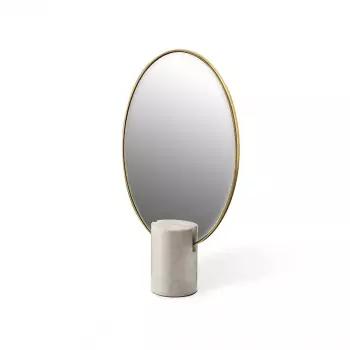 Zrcadlo Oval s mramorovým podstavcem