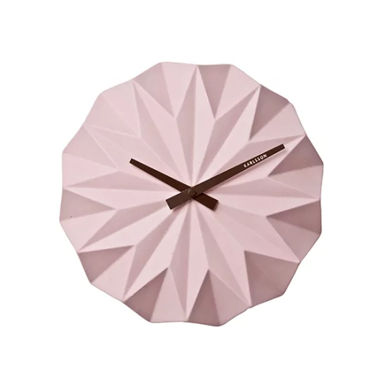 Nástěnné hodiny Origami – růžové