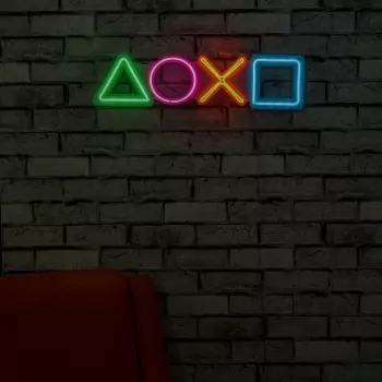 Světelná dekorace na zeď PlayStation
