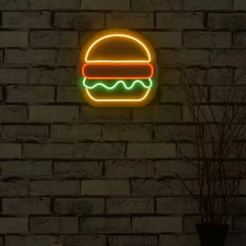 Světelná dekorace na zeď Hamburger