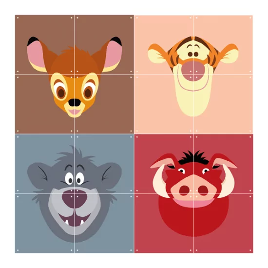 Skládaný obraz IXXI – Disney All Stars: Bambi Tigger Baloo Pumba
