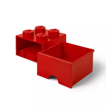 LEGO úložný box 4 s šuplíkem – červená