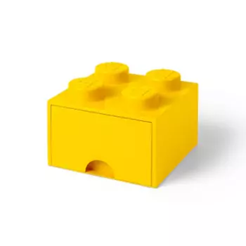 LEGO úložný box 4 s šuplíkem – žlutá