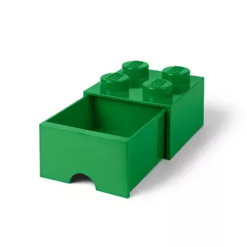 LEGO úložný box 4 s šuplíkem – tmavě zelená