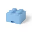 LEGO úložný box 4 s šuplíkem – světle modrá