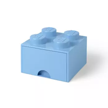 LEGO úložný box 4 s šuplíkem – světle modrá