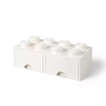 LEGO úložný box 8 s šuplíky – bílá