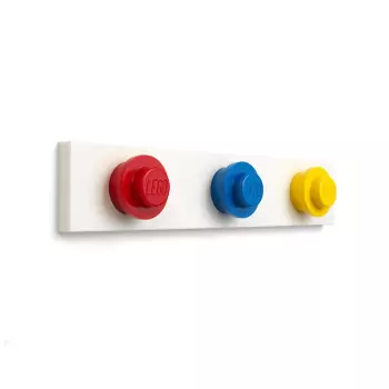 LEGO nástěnný věšák – červená, modrá, žlutá