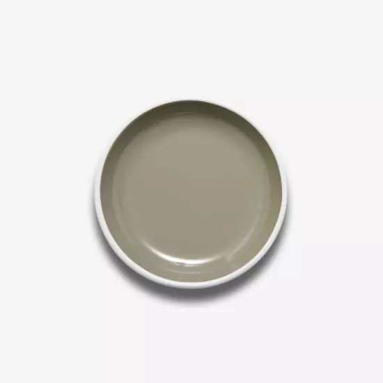 Malý smaltovaný šedý plochý talíř