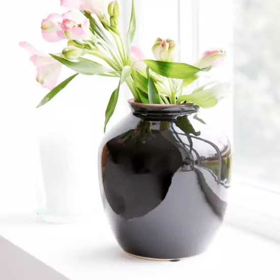 Sada 4 ks − Černá váza Shina střední
