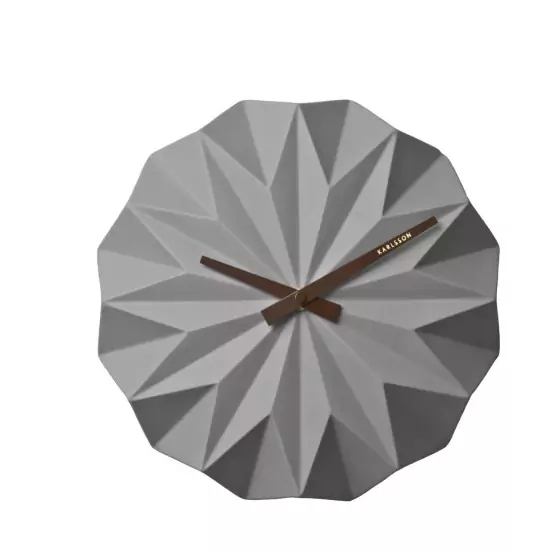 Nástěnné šedé hodiny – Origami