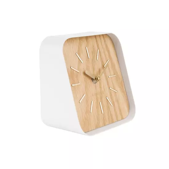 Stolní hodiny Squared – svetlé dřevo
