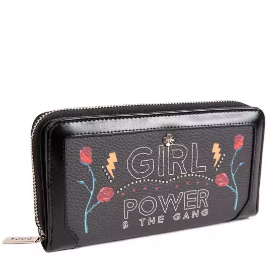 Černá peněženka s potiskem – Girl Power