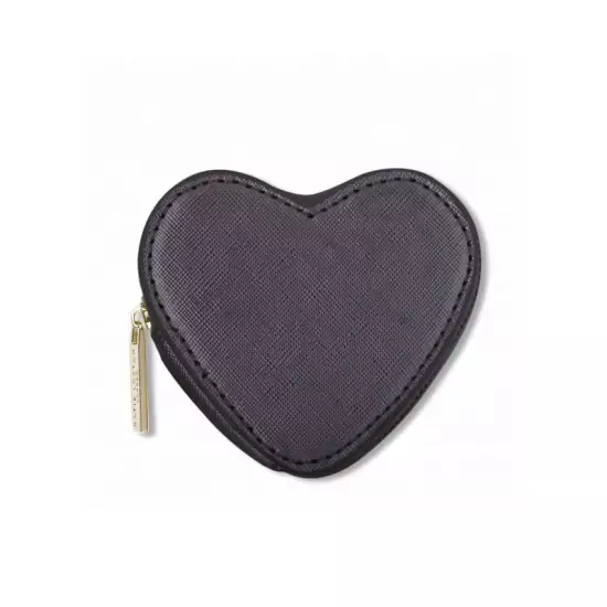 Černá peněženka na mince ve tvaru srdce