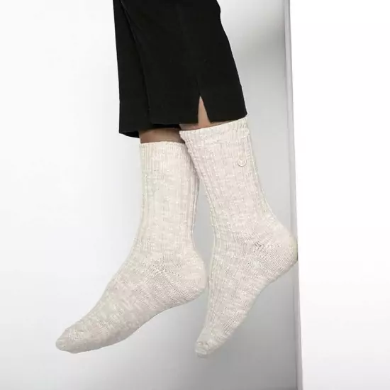 Béžovo-bílé bavlněné ponožky Cotton Slub
