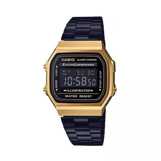Černozlaté digitální hodinky A168WEGB-1B