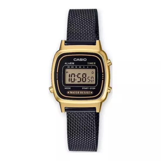 Černozlaté digitální hodinky LA670WEMB-1