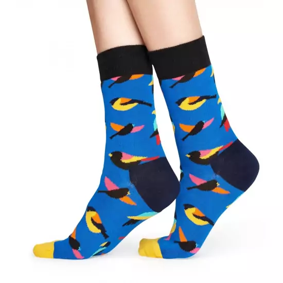 Modré ponožky s ptáčky Fall