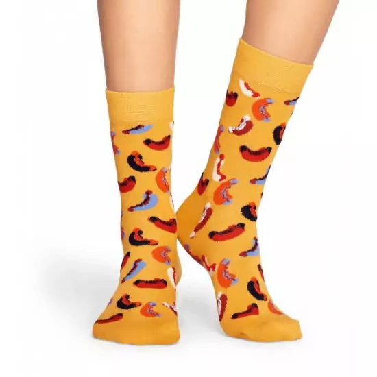Oranžové vzorované ponožky Hotdog