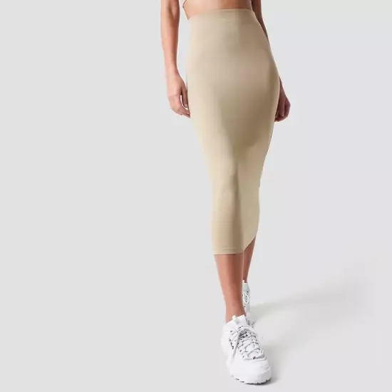 Béžová midi sukně Nicki × NA-KD Basic