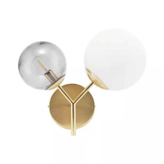 Zlato–bílá nástěnná lampa Twice