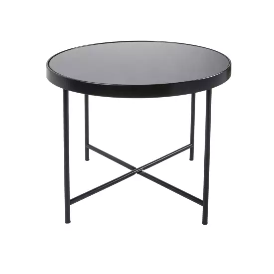 Velký černý stolek se skleněnou deskou