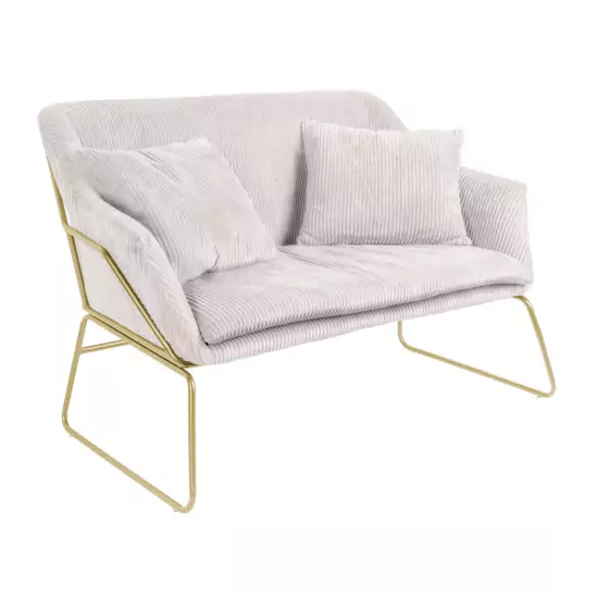 Manšestrové bilé sofa Glam