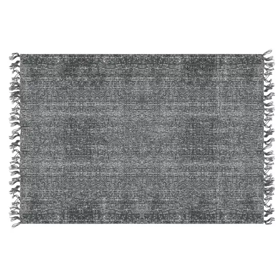 Bavlněný černý koberec Washed