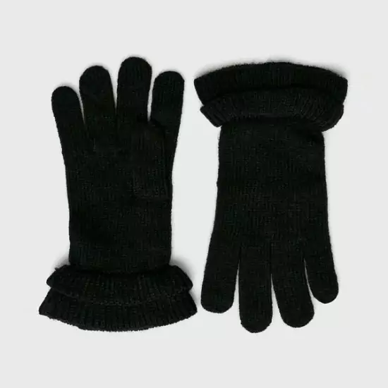 Černé rukavice s volánky
