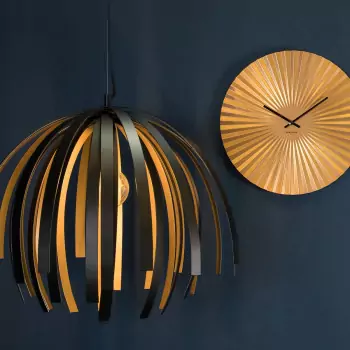 Závěsná lampa Willow Alu – černá, zlatá