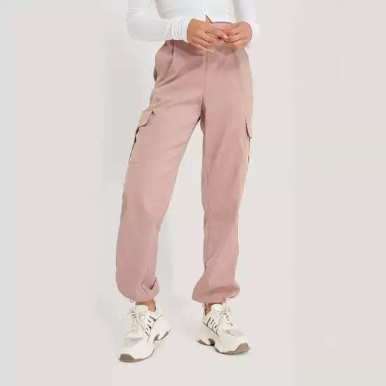 Růžové Cargo kalhoty