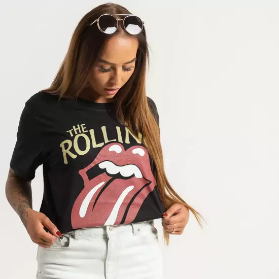 The Rolling Stones Unisex Tee Vintage Typeface