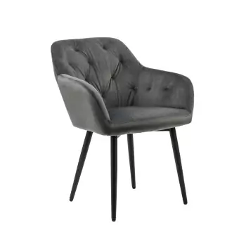 Sametová židle – šedá