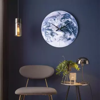 Nástěnné hodiny Earth – modrá