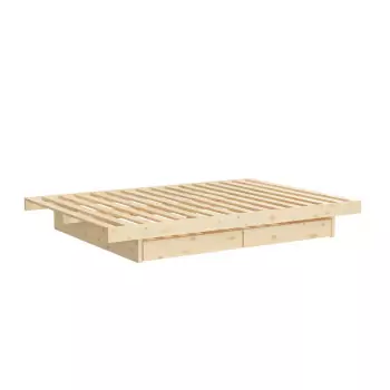 Dřevěná postel Kanso se 4 zásuvkami