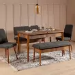 Jídelní stůl, židle a lavice Stella – sada 5 ks