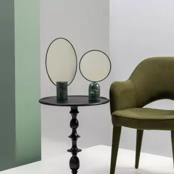 Zrcadlo Round s mramorovým podstavcem
