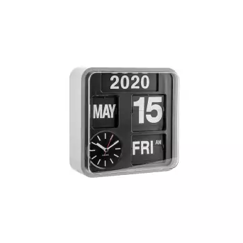 Nástěnné hodiny Mini Flip – stříbrné